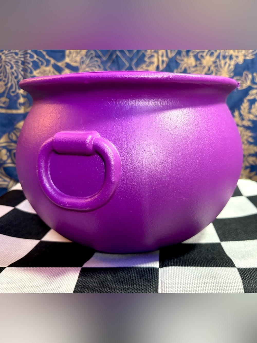 Vintage Purple General Foam Caldron Blow Mold Halloween Candy Pail